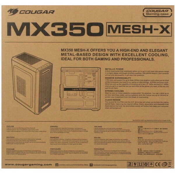 Корпус Cougar MX350 Mesh-X черный