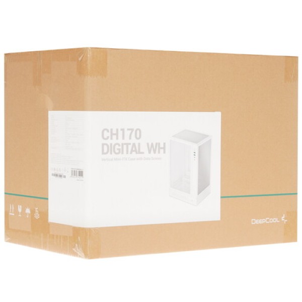 Корпус DEEPCOOL CH170 DIGITAL WH [R-CH170-WHNPI0D-G-1] белый