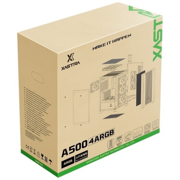 Корпус XASTRA A500 4ARGB [A500-BK-FC120ARGB-4F-GL] черный