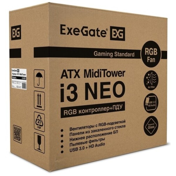 Корпус ExeGate i3 NEO-EVO800 [EX296082RUS] черный