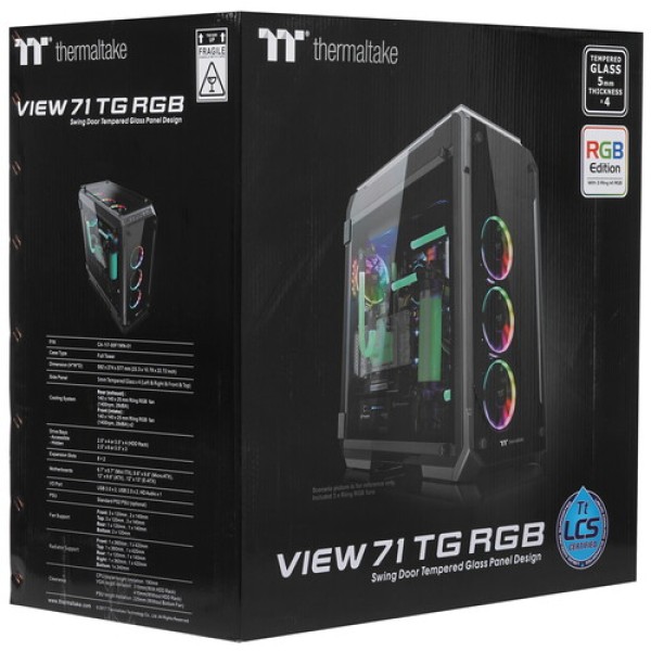 Корпус Thermaltake View 71 Tempered Glass RGB [CA-1I7-00F1WN-01] черный