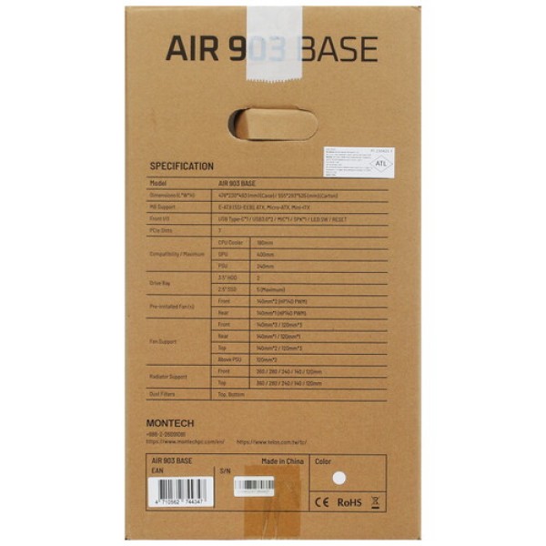 Корпус MONTECH AIR 903 BASE [AIR 903 BASE (W)] белый