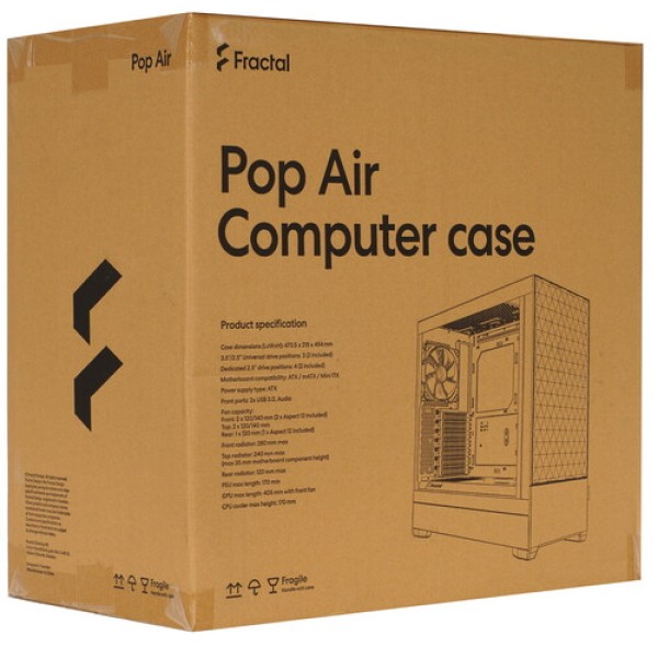 Корпус Fractal Design Pop Air RGB Orange [FD-C-POR1A-05] черный