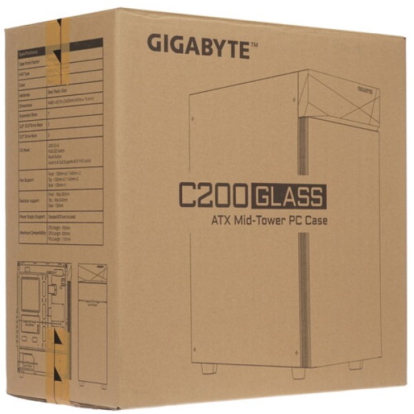 Корпус GIGABYTE C200 GLASS [GB-C200G] черный