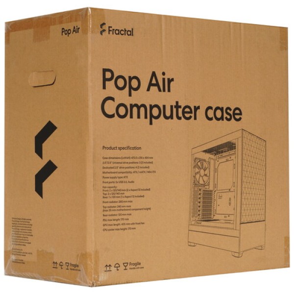 Корпус Fractal Design Pop Air RGB Magenta [FD-C-POR1A-03] черный