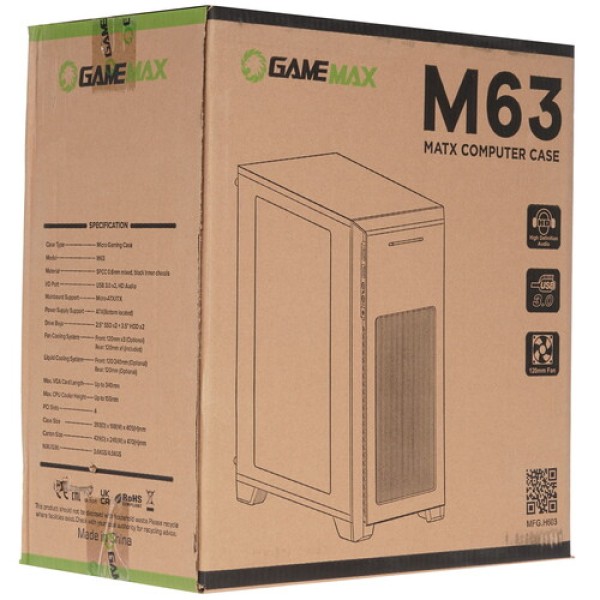 Корпус GameMax H603-2U3 [H603-2U3] черный
