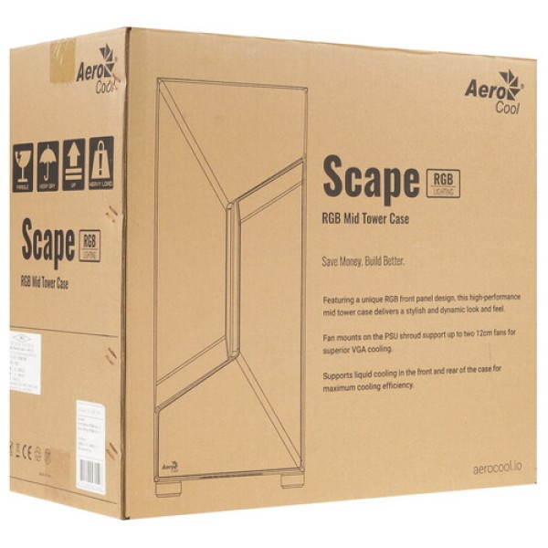 Корпус AeroCool Scape [Scape-G-BK-v2] черный