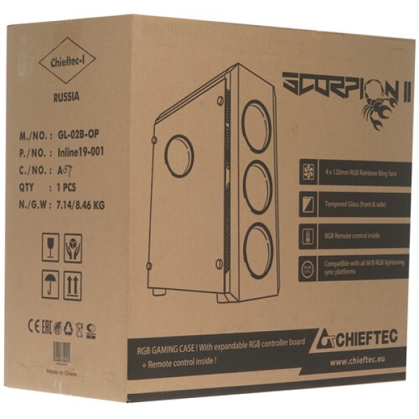 Корпус Chieftec SCORPION II [GL-02B-OP] черный