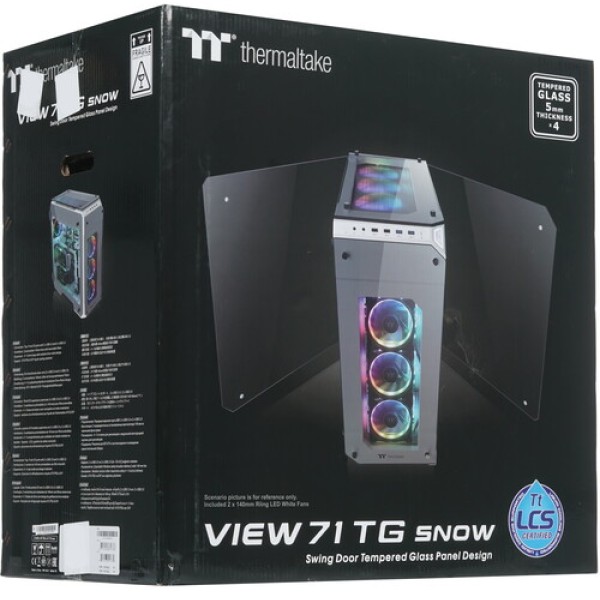 Корпус Thermaltake View 71 Tempered Glass SNOW Edition RGB [CA-1I7-00F6WN-00] белый