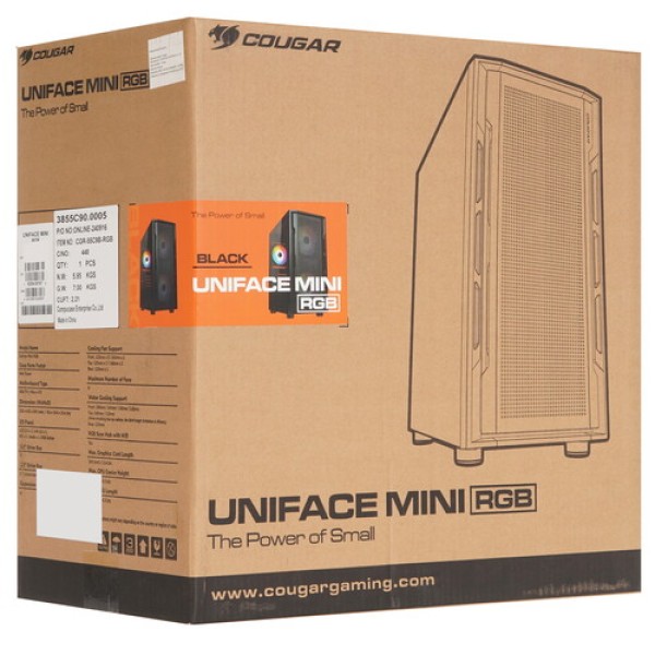 Корпус Cougar Uniface Mini RGB черный