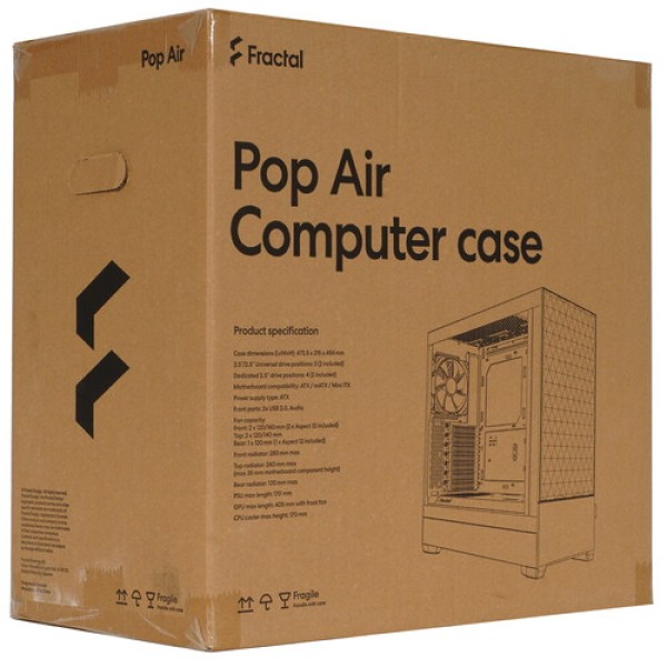 Корпус Fractal Design Pop Air RGB Cyan [FD-C-POR1A-02] черный