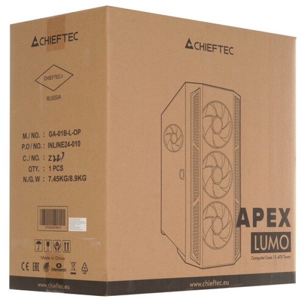 Корпус CHIEFTEC APEX LUMO GA-01B-L-OP [GA-01B-L-OP] черный