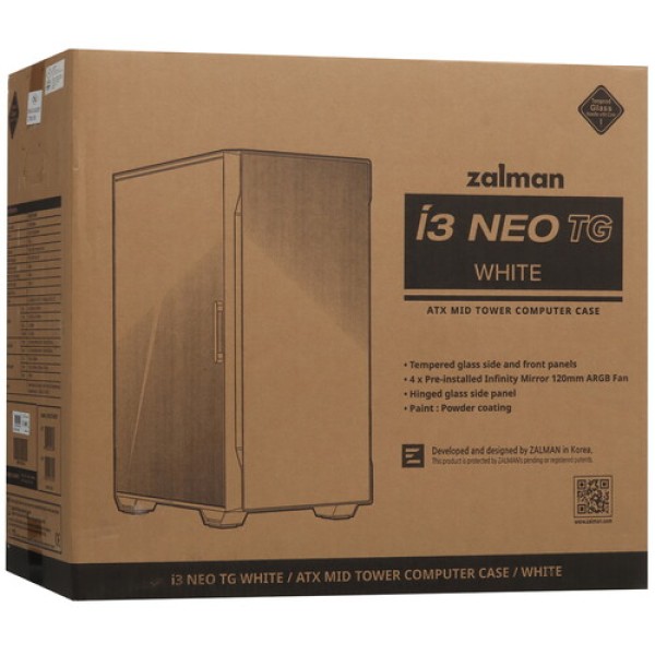 Корпус ZALMAN I3 NEO TG White [I3NEOTGWhite] белый
