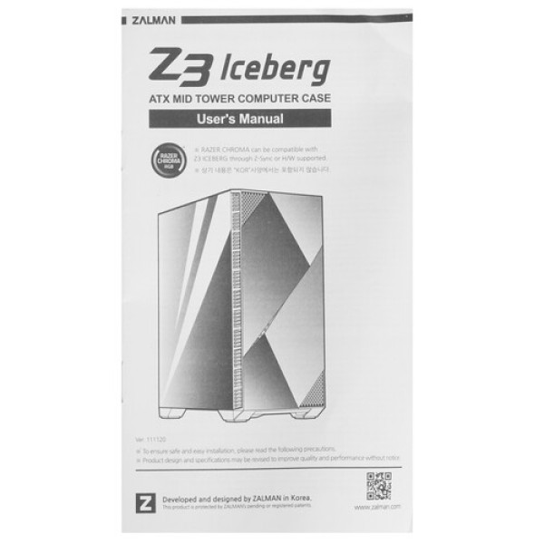 Корпус ZALMAN Z3 Iceberg [Z3 Iceberg White] белый