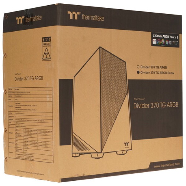 Корпус Thermaltake Divider 370 TG ARGB Snow [CA-1S4-00M6WN-00] белый