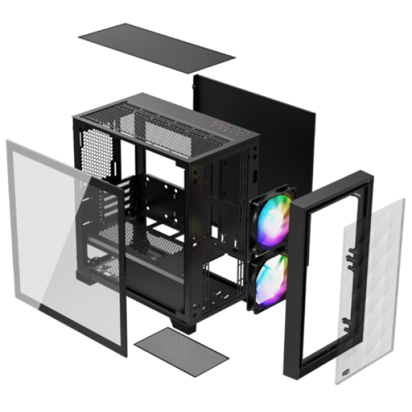 Корпус PCCooler C3D310 BK ARGB [C3D310-BKP2-GL] черный