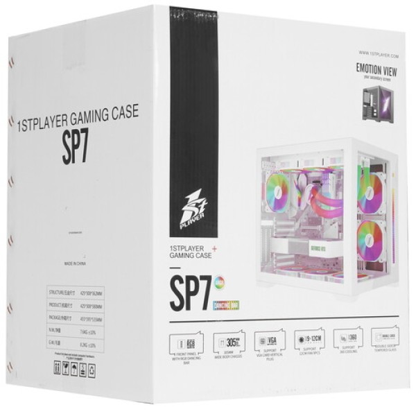 Корпус 1STPLAYER STEAMPUNK ЅР7 EMOTION VIEW White [SP7-EV-WH] белый