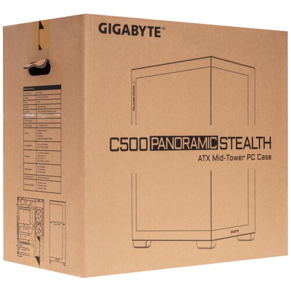 Корпус GIGABYTE C500 PANORAMIC STEALTH [28300-C500B-1CKR] черный