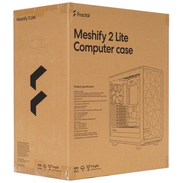 Корпус Fractal Design Meshify 2 Lite Clear TG [FD-C-MEL2A-04] белый