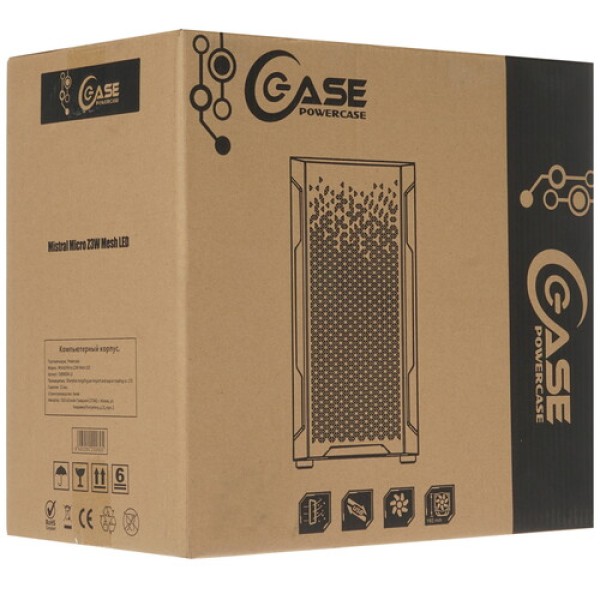 Корпус PowerCase Mistral Micro Z3W Mesh LED [CMIMZW-L3] белый