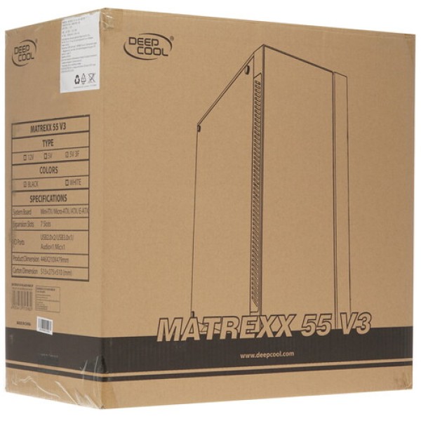 Корпус DEEPCOOL MATREXX 55 V3 ADD-RGB 3F [DP-ATX-MATREXX55V3-AR] черный