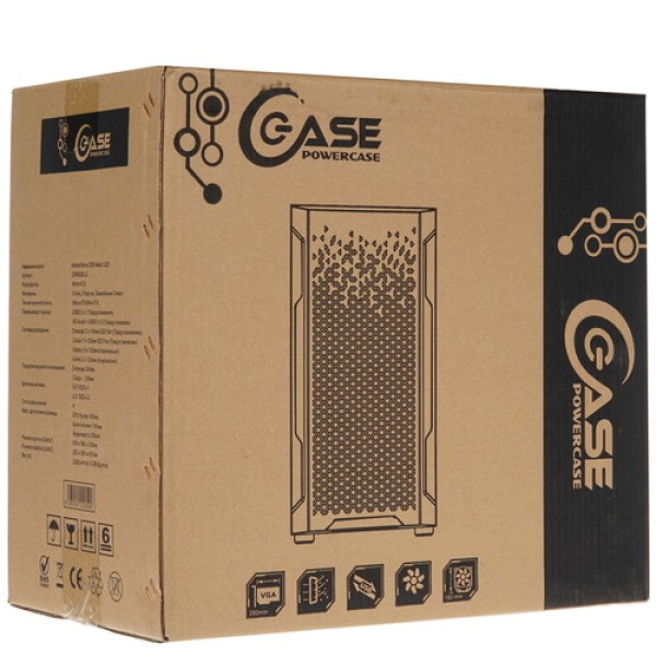 Корпус Powercase Mistral Micro Z3B Mesh LED [CMIMZB-L3] черный