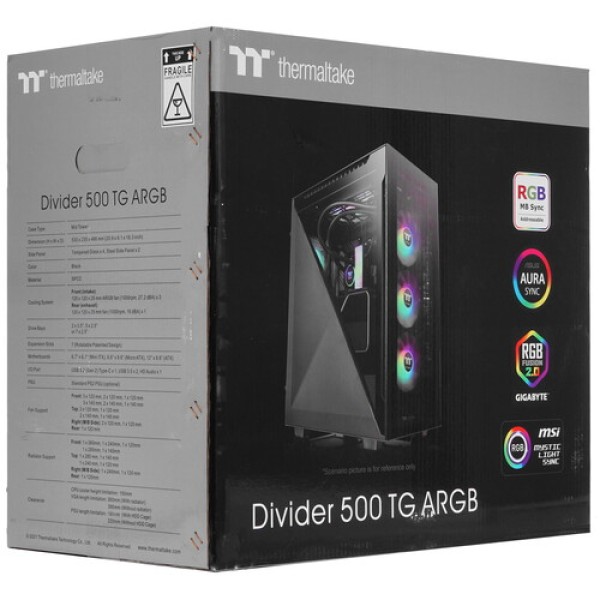 Корпус Thermaltake Divider 500 TG ARGB [CA-1T4-00M1WN-01] черный
