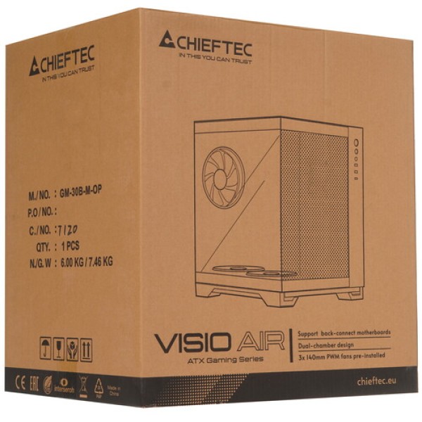 Корпус Chieftec Visio AIR [GM-30B-M-OP] черный