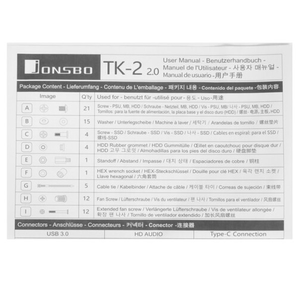 Корпус JONSBO TK-2 2.0 [TK-22.0Black] черный