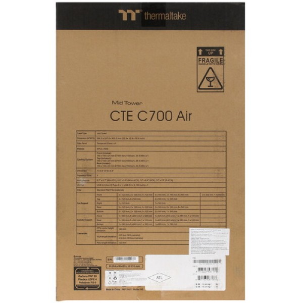 Корпус Thermaltake CTE C700 Air Snow [CA-1X7-00F6WN-00] белый