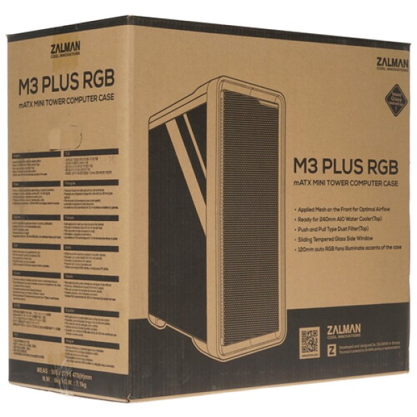 Корпус ZALMAN M3 Plus RGB [M3 Plus RGB] черный