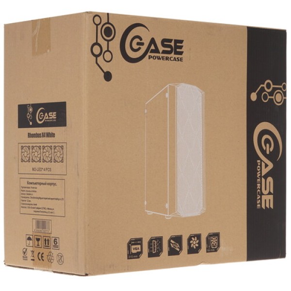 Корпус PowerCase Rhombus X4 White LED [CMRMW-L4] белый