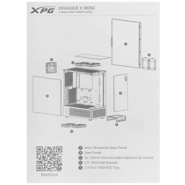 Корпус ADATA XPG INVADER X MINI [INVADERXMINIMT-WHCWW] белый