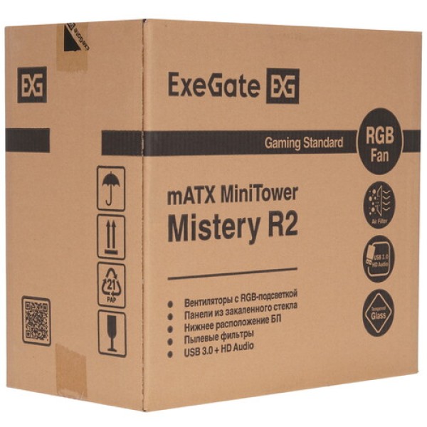 Корпус ExeGate Mistery R2-NPX600 [EX294475RUS] черный