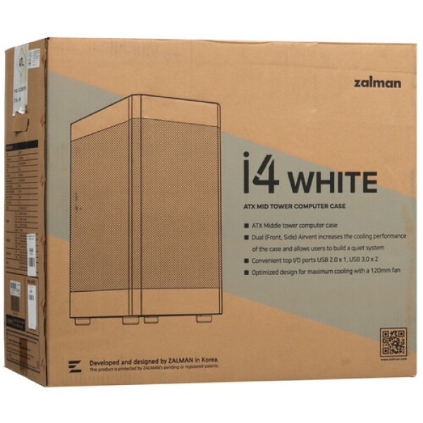 Корпус ZALMAN i4 TG White [i4 TG White] белый