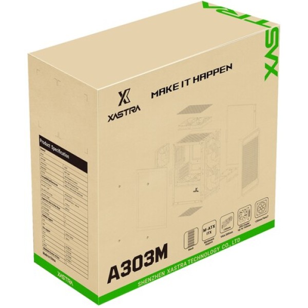 Корпус XASTRA A303M 3FRGB [A303M-2FC14F-1FC12F] черный