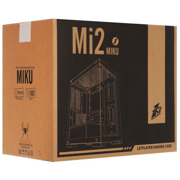 Корпус 1STPLAYER MIKU Mi2 [Mi2-WH-3F1-W] белый