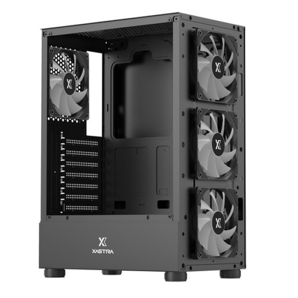 Корпус XASTRA A301 [A301-BK-FC120FRGB-4F-GL] черный