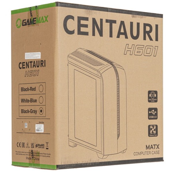 Корпус GameMax Centauri BG [Centauri Black Gray] черный