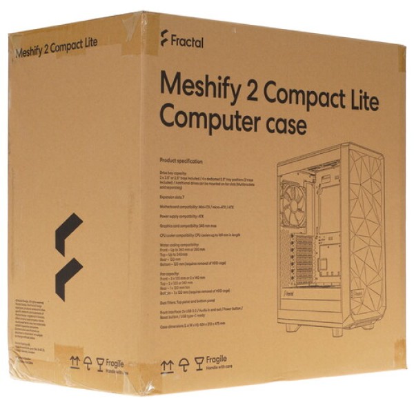 Корпус Fractal Design Meshify 2 Compact Lite RGB [FD-C-MEL2C-05] черный