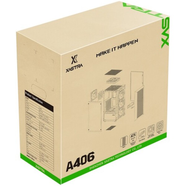 Корпус XASTRA A406 4ARGB [A406-4FC12A] черный