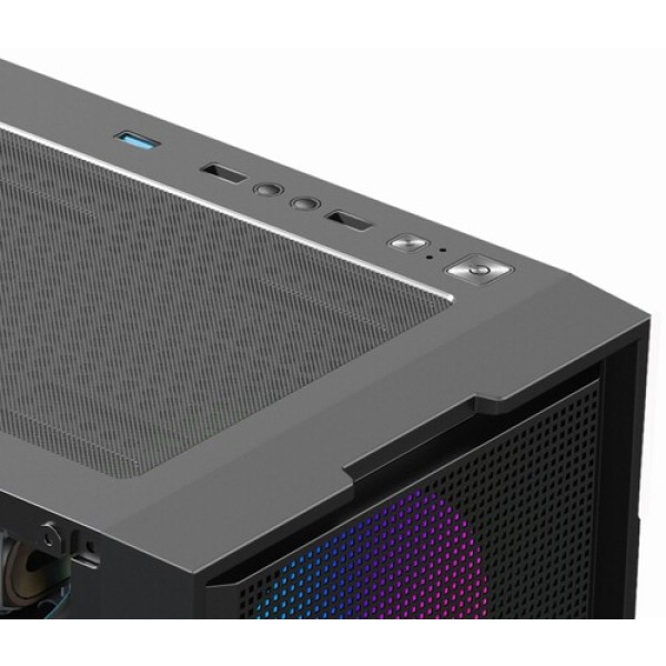 Корпус XASTRA A301 [A301-BK-FC120FRGB-4F-GL] черный