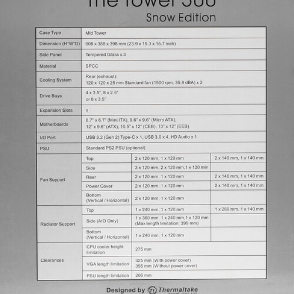 Корпус Thermaltake The Tower 500 [CA-1X1-00M6WN-00] белый