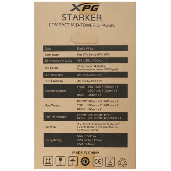 Корпус ADATA XPG STARKER [STARKER-BKCWW] черный
