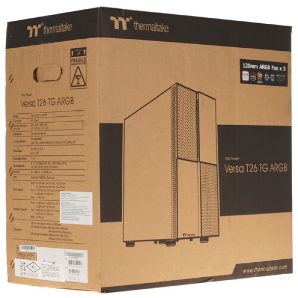 Корпус Thermaltake Versa T26 TG ARGB [CA-1W1-00M1WN-01] черный