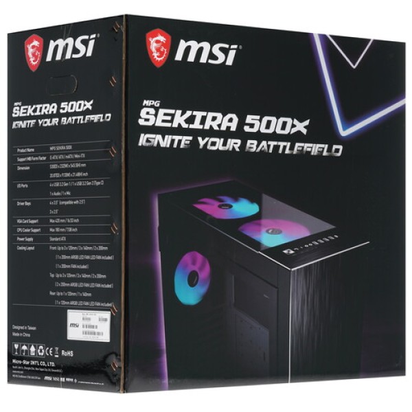 Корпус MSI MPG SEKIRA 500X [MS-7G05X] черный