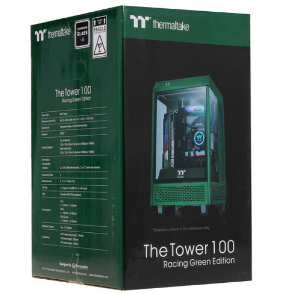 Корпус Thermaltake The Tower 100 Racing Green [CA-1R3-00SCWN-00] зеленый