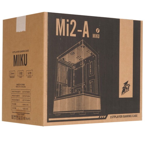 Корпус 1STPLAYER MIKU Mi2-A [Mi2-A-WH-2F1R-W-1F1-W/2F1] белый
