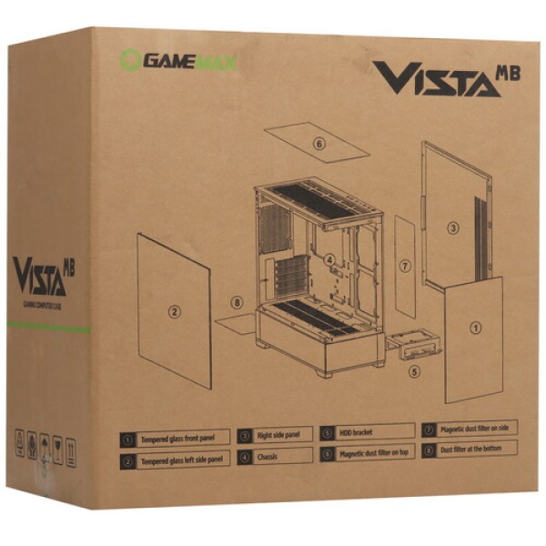 Корпус GameMax Vista MB черный