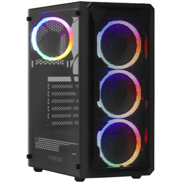 Корпус PowerCase Mistral Z4 Mesh LED [CMIZB-L4] черный
